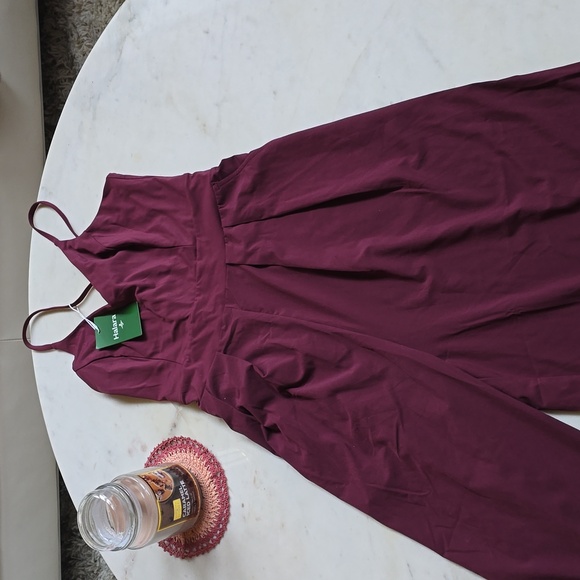 NWT Halara Breezeful Backless side invisible zipper pockets wideleg jumpsuit med - Picture 13 of 16